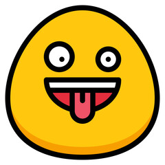 Fototapeta premium tongue crazy funny emoji icon