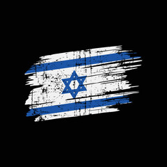 Grunge israel flag. Vector illustration of israel flag.