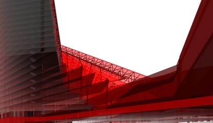 Abstract architecture background 3d illustration