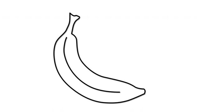 Banana outline self drawing animation.	