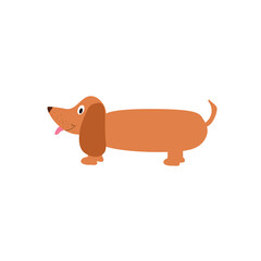 Cartoon dog  brown happy cute animal  vector isolated symbol illustration on white background.