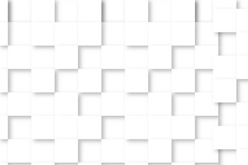 Abstract white and gray geometric square pattern design of technology background with shadow. Square style design. Vector illustration.