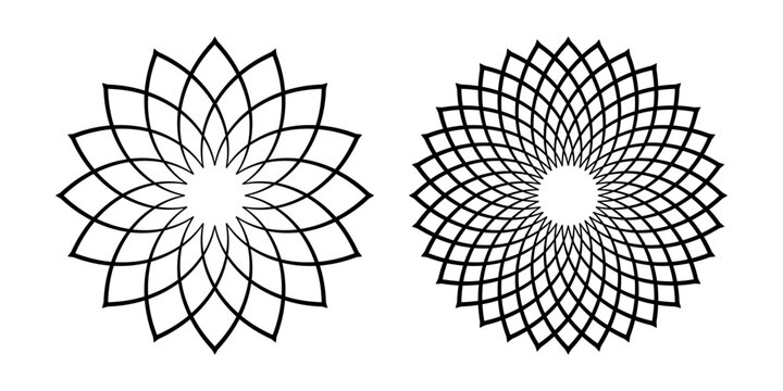 Circle Radial Patterns. Geometric Elements for Design.
