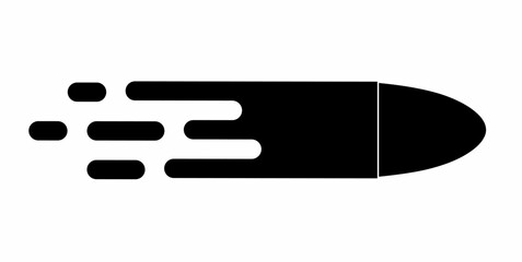 silhouette speeding bullet icon isolated on white background.fast bullet icon