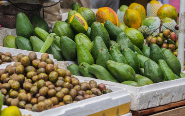 Avocado and other fruit sell on market