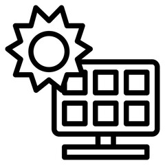 solar energy line icon style