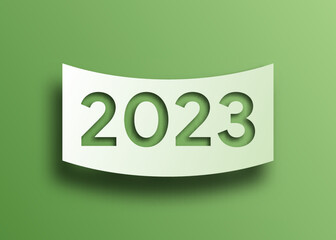 2023 paper cut style banner background 2023 vector illustration holiday calendar