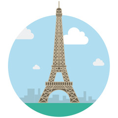Fototapeta na wymiar Eiffel Tower Vector Illustration