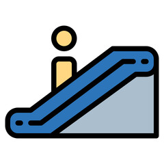 escalator filled outline icon style