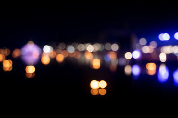 bokeh lights at festival night, blur