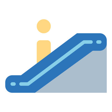 Escalator Flat Icon Style