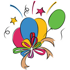 Balloons Colored Sketchy Vector Icon