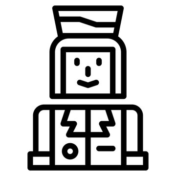 recommend clip art: air hostess line icon style