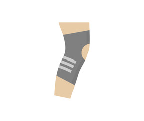 Knee injury recovery sports injury logo design. Orthopedic Anatomic Orthosis. Foot orthosis. Knee Joint Bandage Sleeve. Elastic Sports vector design and illustration.
