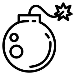 bomb line icon style