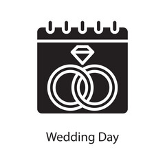 Wedding Day  Vector Solid Icon Design illustration. Love Symbol on White background EPS 10 File