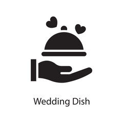 Wedding Dish  Vector Solid Icon Design illustration. Love Symbol on White background EPS 10 File