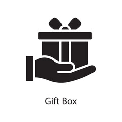 Gift Box  Vector Solid Icon Design illustration. Love Symbol on White background EPS 10 File