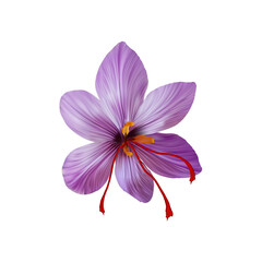 Saffron flower Bud open close-up. Seasoning expensive saffron - 544918133