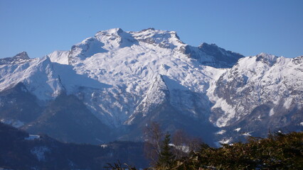 Fototapeta na wymiar La Clusaz France Ski Blue Ski Piste Holiday Alps