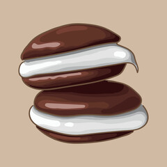 Whoopi Pie Cookies. Vector graphics