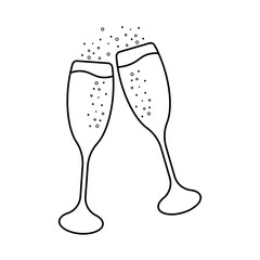 Two Glasses of Champagne Silhouette