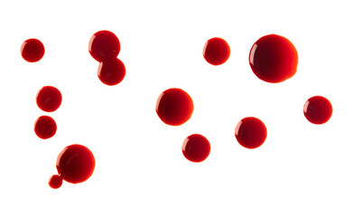 blood drops on white