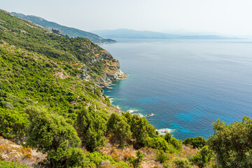 Fototapeta na wymiar Beautiful panoramic view in Cape Corse, France.