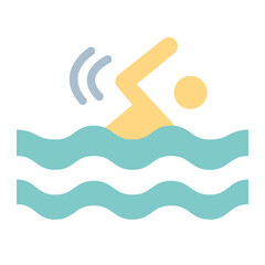 swimming flat icon style