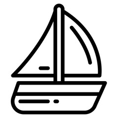 yacht line icon style