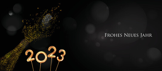 Naklejka premium Neujahrsgruss 2023 - Frohes Neues Jahr