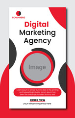 Live webinar social media stories post template , Digital marketing agency live conference social media design 
