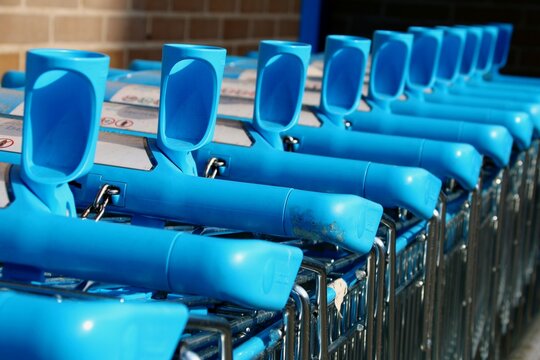 Shopping Carts At Supermarket