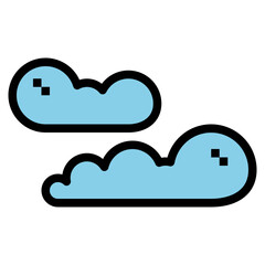 cloud filled outline icon style
