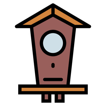 recommend clip art: birdhouse filled outline icon style