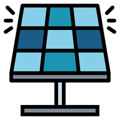 solar energy filled outline icon style