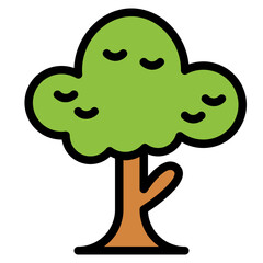 tree filled outline icon style
