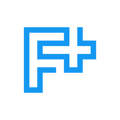 Letter F cross plus medical minimal logo design
