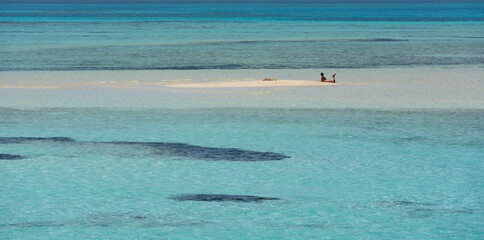 Sandbank surrounded by water in the Red Sea