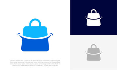 Happy shoping logo design vector