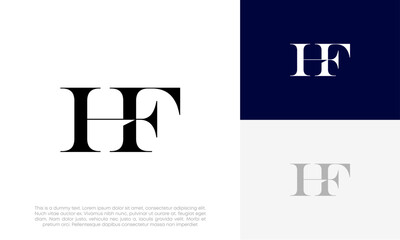 Initial letter HF or FH logo design vector