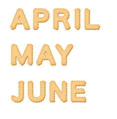 Cookies and biscuits material.  month.