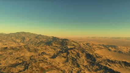 alien planet landscape, science fiction illustration, view from a beautiful planet, beautiful space background 3d render
