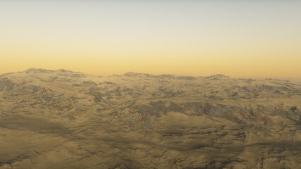 science fiction wallpaper, cosmic landscape, realistic exoplanet, abstract cosmic texture, beautiful alien planet in far space, detailed planet surface, abstract aerial view, abstract texture 3d rende