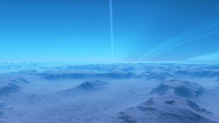 science fiction wallpaper, cosmic landscape, realistic exoplanet, abstract cosmic texture, beautiful alien planet in far space, detailed planet surface, abstract aerial view, abstract texture 3d rende