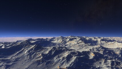 3d rendered Space Art: Alien Planet - A Fantasy Landscape
