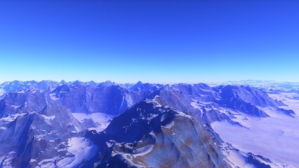 Fototapeta premium 3d rendered Space Art: Alien Planet - A Fantasy Landscape 