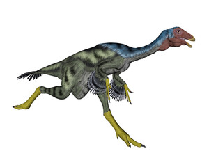 Caudipteryx dinosaur running- 3D render - 544930398