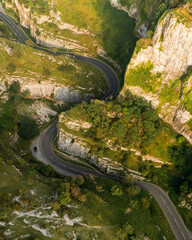Cheddar Gorge Aerial shot, Somerset, Mendip Hills