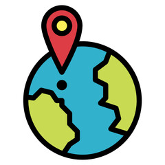 global filled outline icon style